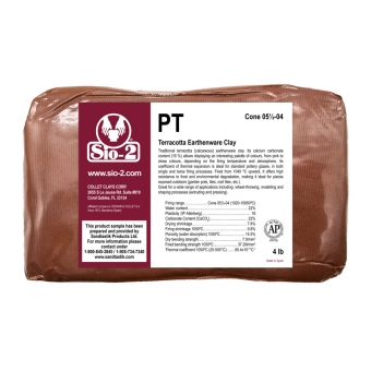 SIO-2® PT - Terracotta Earthenware Clay, Low Fire, 4 lb Sample